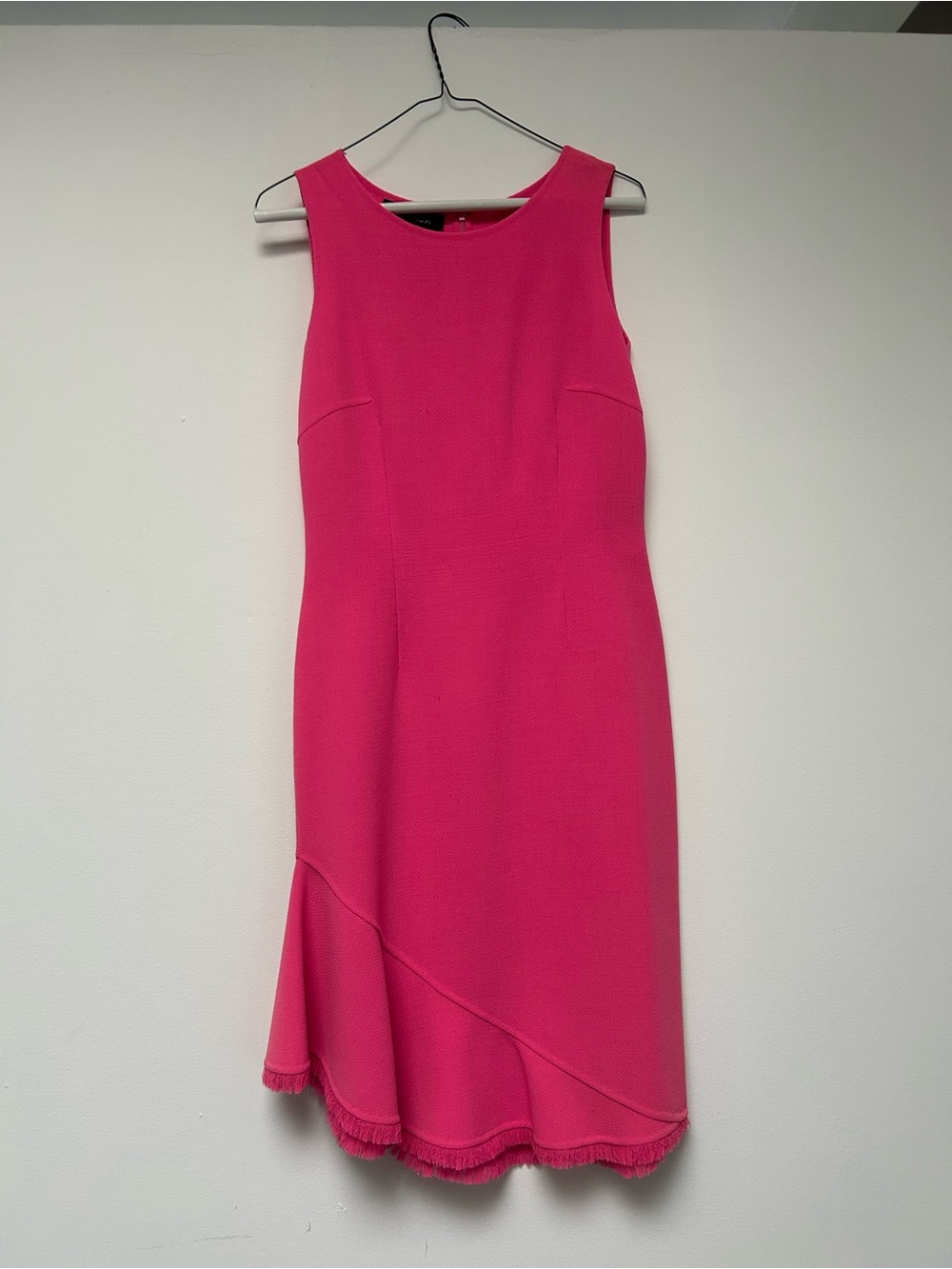 Escada Hot Pink Fringe Hem Dress